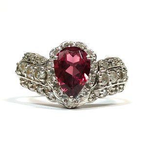 Jewelry Ring Rubellite Tourmaline 1ct Platinum 1843186